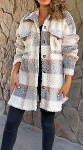 Polar Fleece Plaid Jacket