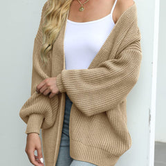 Women's Lantern Sleeve Cardigan with Pocket