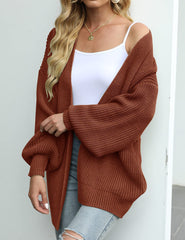 Women's Lantern Sleeve Cardigan with Pocket