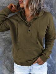 Women's Fashion Ladies Temperament Elegant Commuter Solid Color Pullover Hooded Drawstring Insert Pockets Sweater