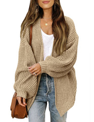 Women's Lantern Sleeve Cardigan with Pocket