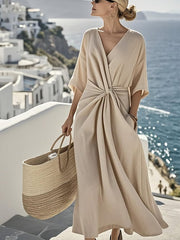 Women Summer Loose Solid Color Dress