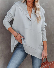 Oversized Pullover Sweatshirt with Pockets—Buy 2 Free Shipping