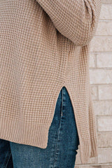 Women‘s Oversized Waffle Knit Sweater