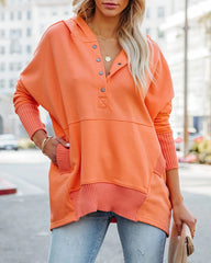 Oversized Pullover Sweatshirt with Pockets—Buy 2 Free Shipping