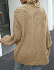 Women's Lantern Sleeve Cardigan with Pocket