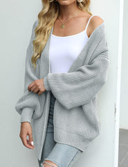 Women's Lantern Sleeve Cardigan with Pocket