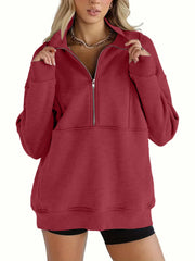 Solid color half-zip pullover sweatshirt (BUY 2 FREE SHIPPING)
