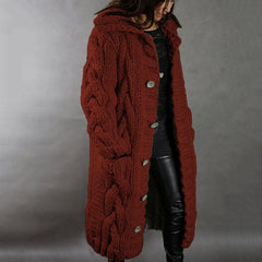 2023 Knitted Thick-Line Jumper Coat