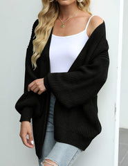 Women's Lantern Sleeve Cardigan with Pocket