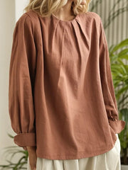 Women's Casual Cotton And Linen Shirt