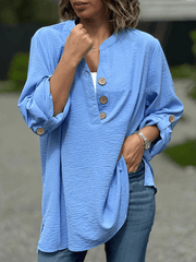 Women's Button Down Solid Color Long Sleeve Shirt