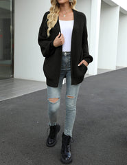 Women's Lantern Sleeve Cardigan with Pocket