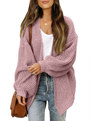 Women's Lantern Sleeve Cardigan with Pocket