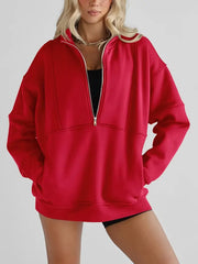 Solid color half-zip pullover sweatshirt (BUY 2 FREE SHIPPING)