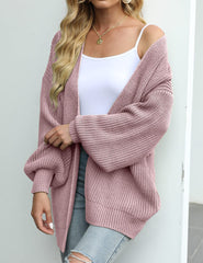 Women's Lantern Sleeve Cardigan with Pocket