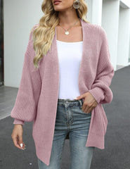 Women's Lantern Sleeve Cardigan with Pocket
