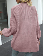 Women's Lantern Sleeve Cardigan with Pocket