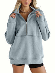Solid color half-zip pullover sweatshirt (BUY 2 FREE SHIPPING)