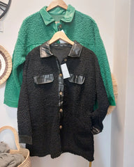 Women's Lapel Lamb Wool Long Sleeve Coat