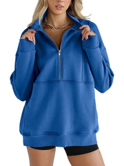 Solid color half-zip pullover sweatshirt (BUY 2 FREE SHIPPING)