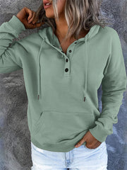 Women's Fashion Ladies Temperament Elegant Commuter Solid Color Pullover Hooded Drawstring Insert Pockets Sweater