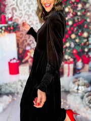 🔥50% OFF🔥The Velvet Long Sleeve Maxi Dress