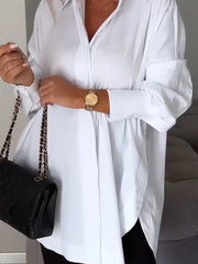 Women's Long Sleeve Shirt Collar Solid,Button Tops