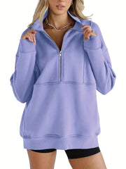 Solid color half-zip pullover sweatshirt (BUY 2 FREE SHIPPING)