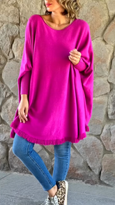 Casual Round Neck Long Lace Trim Pullover