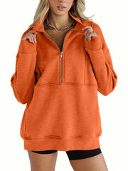 Solid color half-zip pullover sweatshirt (BUY 2 FREE SHIPPING)