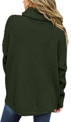 Women's Oversized Turtleneck Long Sleeve Casual Pullover Knit Tunic Sweater
