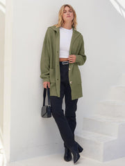Women's Long Sleeve Button Lapel Oversized Cardigan