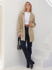 Women's Long Sleeve Button Lapel Oversized Cardigan