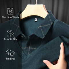 🎉Black Friday - Early Bird Price🎁Men's Faux Two-Piece Long Sleeve Top