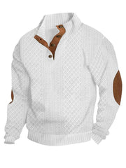 Men's Comfy Outdoor Casual Stand Button Long Sleeve Sweater