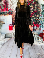 🔥50% OFF🔥The Velvet Long Sleeve Maxi Dress