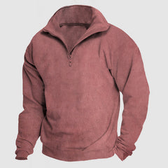 Men's Casual Loose Zipper Suede Pullover Shirt ( NEW )