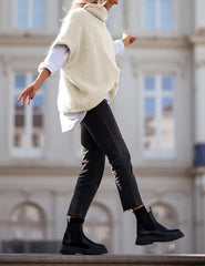 Womens Turtleneck Short Batwing Sleeve Sweater