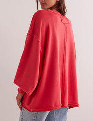 V-Neck Long Sleeve Pullover Sweatshirts