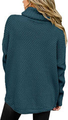 Women's Oversized Turtleneck Long Sleeve Casual Pullover Knit Tunic Sweater