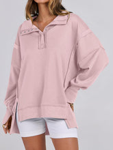 Women's Oversized Casual Loose Button Up Henley Pullover Sweatshirts