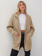 Women's Long Sleeve Button Lapel Oversized Cardigan