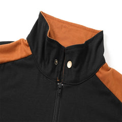 Men's Zip Half Shirt Tee Top Long Sleeve Shirt Fashion Designer Basic