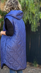 Sleeveless Winter Long Hooded Jacket Oversized Puffer Coat