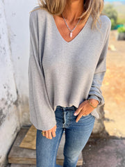 Fall V-neck Comfort Sweater Pullover