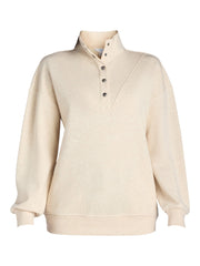 Women's Mock Neck Henley Pullover Sweatshirt