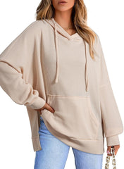 Women's Waffle Hoodie Sweatshirt with Pockets