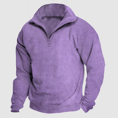 Men's Casual Loose Zipper Suede Pullover Shirt ( NEW )