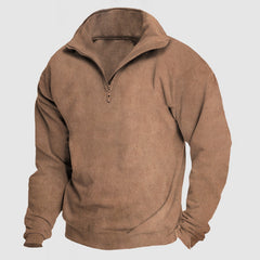 Men's Casual Loose Zipper Suede Pullover Shirt ( NEW )